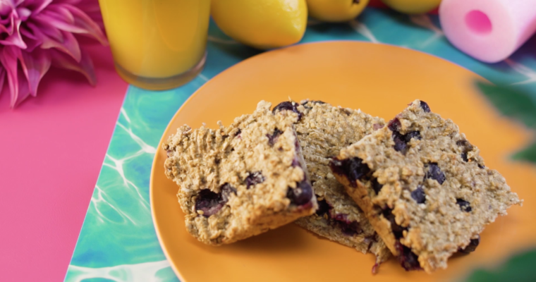 Barritas de arándanos y avena