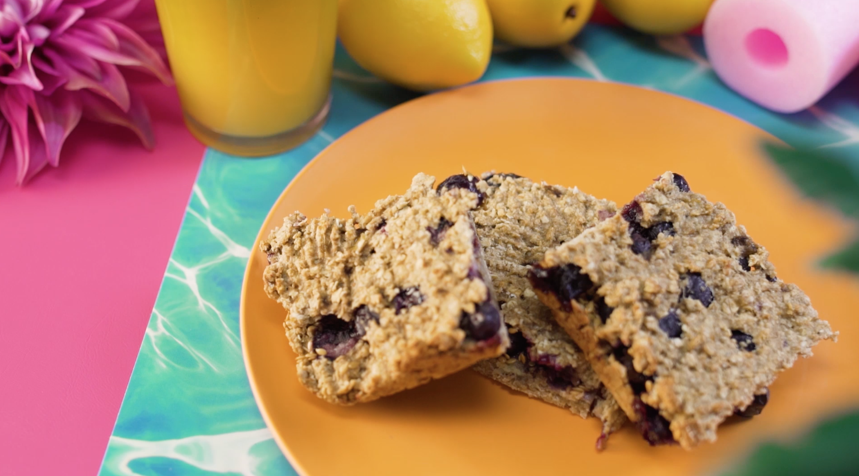 Barritas de arándanos y avena