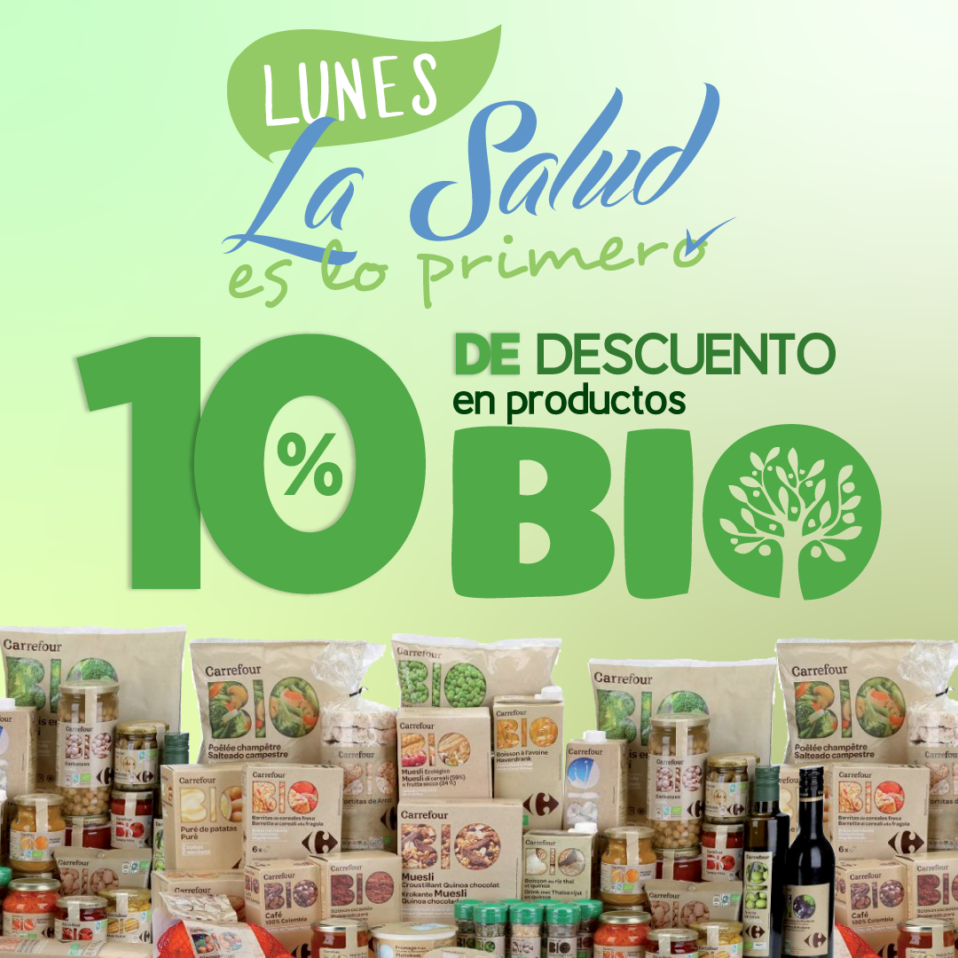 ¡Todos los lunes! 10% de descuento en Carrefour Bio