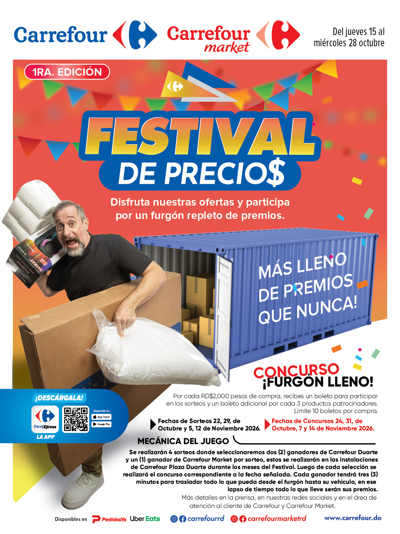 EXTRACTO BASES DE LA PROMOCION CONCURSO “FURGÓN LLENO DEL FESTIVAL DE PRECIOS CARREFOUR 2026”